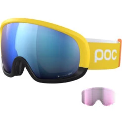 POC Fovea Mid Clarity Comp Aventurine Yellow/uranium Black/spektris Blue + Lente Di Riserva