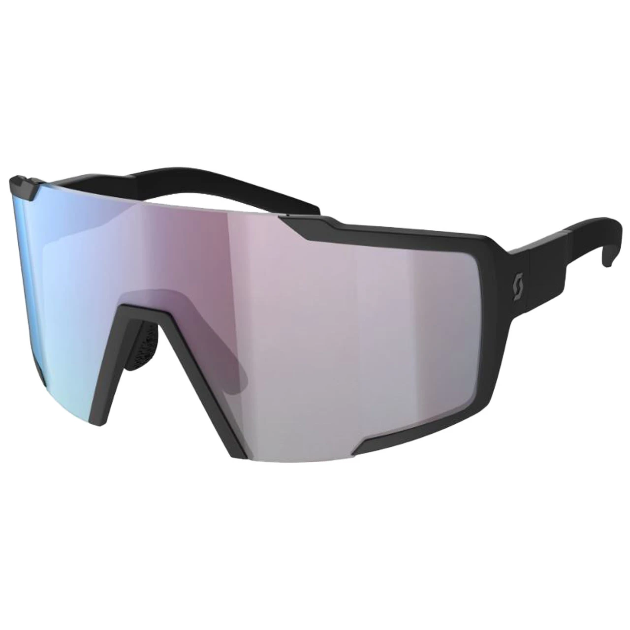 Scott Shield Compact Sunglasses Black Matt/blue Chrome Enhancer 3 Scott Shield Compact Sunglasses Black Matt/blue Chrome Enhancer